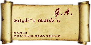 Gulyás Abdiás névjegykártya